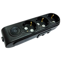 Колодка Makel 3р.С/З с выкл. черный N3310100 (1/20)