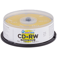 Диск CD-RW Smartbuy 700MB 4-12x 25шт. cake box (25/250) 