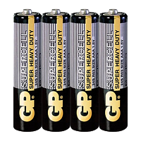 Батарейка GP Supercell R03 AAA Shrink 4 Heavy Duty 1.5V (4/40/200/1000) R