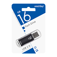 Флеш-накопитель Smartbuy V-Cut 16GB USB2.0 пластик черный 