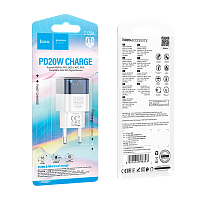 Сетевое З/У HOCO C125A Type-C 3.0A 20W PD,QC,FCP,AFC белый синий