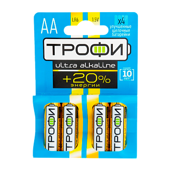Батарейка Трофи Ultra LR6 AA Alkaline 1.5V (4/40/640/20480)