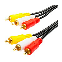 Кабель Atcom AT1002 3xRCA (m)-3xRCA (m) 1.0м черный в пакете (1/10/500)