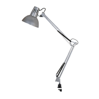 Светильник настольный Camelion KD-312 60W 230V E27 струбцина серебряный (1/12)
