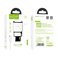 Сетевое З/У HOCO C59A 2USB microUSB (m) 2.1A белый (1/22/132) 