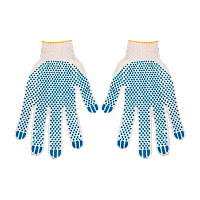 Перчатки Рыжий кот ХБ 1 пара белый синий (1/10/400)