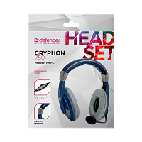 Наушники полноразмерные Defender 750 Gryphon с микр. синий (1/20)