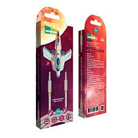 Кабель AUX MORE CHOICE UK24 Jack 3.5mm (m)-Jack 3.5mm (m) 2м нейлон белый (1/20/200) 
