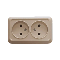 Розетка Прогресс Fit 2гн. 10A Б/З ABS + Керамика бежевый (1/10/200)