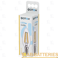 Лампа светодиодная филамент Фотон B35 E14 2W 2200K 100-265V свеча Декор (1/10/50)