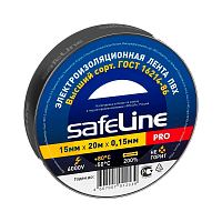 Изолента Safeline 15мм*20м ПВХ черный (10/200)