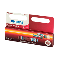 Батарейка Philips Power LR03 AAA BL12 Alkaline 1.5V (12/240/39360) 