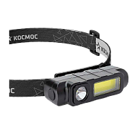 Фонарь налобный Космос 510Lit 1WLED+3WCOBLED от аккум IP54 3 режима черный (1/30/120)