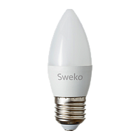 Лампа светодиодная Sweko C35 E27 7W 4000К 230V свеча (1/5/100)