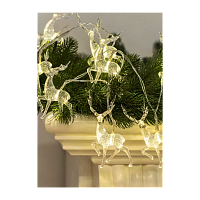 Гирлянда Космос Олени большие 10LED 7*4*1см прозрачный белый теплый (1/12)