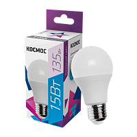 Лампа светодиодная Космос A60 E27 15W 6500К 200-240V груша матовая (1/10/80)