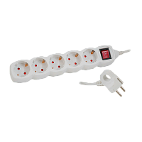 Удлинитель Старт S 5р.С/З 10A 3.0м с выкл. ПВС IP20 белый (1/20)