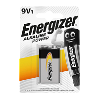 Батарейка Energizer Alkaline power Крона 6LR61 BL1 Alkaline 9V (1/12)