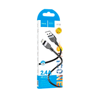 Кабель HOCO X109 USB (m)-Lightning (m) 1м 2.4A силикон черный (1/31/310)