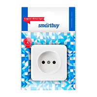 Розетка Smartbuy "Юпитер" 1гн. 10A Б/З керамика белый