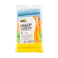 Салфетка Рыжий кот MFS-05/8 30х30см 8шт. микрофибра (1/5/60)