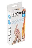 Перчатки Рыжий кот L винил неопудренные 10шт. (1/50)