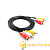 Кабель GoPower 3xRCA (m)-3xRCA (m) 1.0м ПВХ черный в пакете