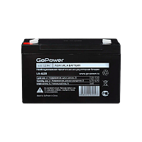 Аккумулятор свинцово-кислотный GoPower LA-6120 6V 12Ah клеммы T2/ F2 в картонной упаковке