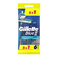 Бритва одноразовая Gillette "Blue II Plus" 2 лезвия ENG 5+1шт. (1/12/144) 