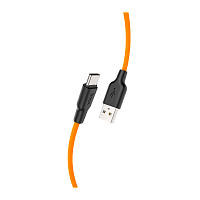 Кабель HOCO X21 Plus USB (m)-Type-C (m) 1м 3.0A силикон черный оранжевый (1/28/168)