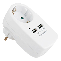 Разветвитель Старт SA 1р.С/З 16A 2USB с защитой от детей белый (1/10/60)