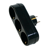 Разветвитель Toker 3L 3р.С/З черный (1/60)