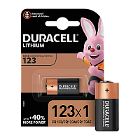 Батарейка Duracell CR123A BL1 Lithium 3V (1/10/50) 