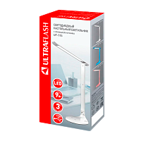 Светильник настольный Ultraflash UF-715 9W 230V 1LED на основании сенс. 3 ур.ярк.+ночник белый (1/30