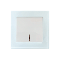 Выключатель Прогресс Glass 1-клав.10A ABS + Керамика с индикатором белый (1/10/100)
