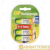 Аккумулятор бытовой GP HR6 AA BL4+2 NI-MH 2700mAh в пластиковой упаковке (6/36/360)