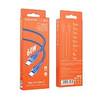 Кабель Borofone BX61 Type-C (m)-Type-C (m) 1м 3.0A нейлон синий (1/360)