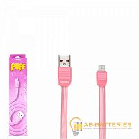 USB кабель REMAX Puff (Micro) RC-045m Розовый | Ab-Batteries | Элементы питания и аксессуары для сотовых оптом