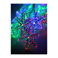 Гирлянда Космос "Снежинки" 30LED 4.4м микс нить 8 режимов прозрачн.насадки ассорти