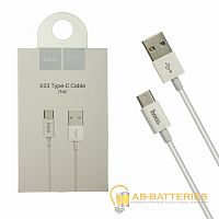 Кабель HOCO X23 USB (m)-Type-C (m) 1м 3.0A TPE белый (1/46/276)