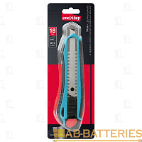 Нож строительный Smartbuy 18мм выдвижной обрезиненная рукоять голубой