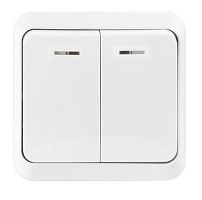 Выключатель Smartbuy "Юпитер" 2-клав.10A с индикатором белый