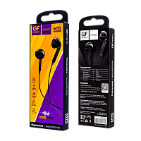 Наушники вставные GFPower M15 с микр. черный (1/200/800) 