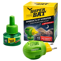 Набор SuperBAT 45 дней от насекомых жидкость+электрофумигатор (1/24)