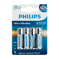 Батарейка Philips Ультра/ULTRA LR6 AA BL4 Alkaline 1.5V (4/48/144/18432) (дубль) 
