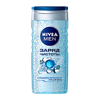 Гель для душа мужской Nivea Заряд Чистоты 250мл (1/12)
