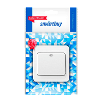 Выключатель Smartbuy "Марс" 1-клав.10A керамика с индикатором белый