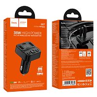 FM-трансмиттер HOCO E87 2USB+Type-C bluetooth 5.4 дисплей черный (1/120)