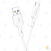 Кабель Borofone BX70 USB (m)-Type-C (m) 1.0м 3.0A ПВХ белый (1/360)