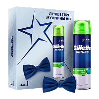 Набор Gillette Series гель для бритья с галстуком-бабочкой